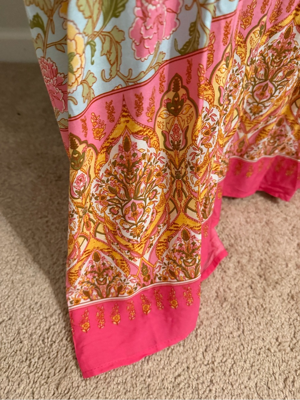 Floral Pink & Aqua Decorative Kimono nwot. - Picture 8 of 10